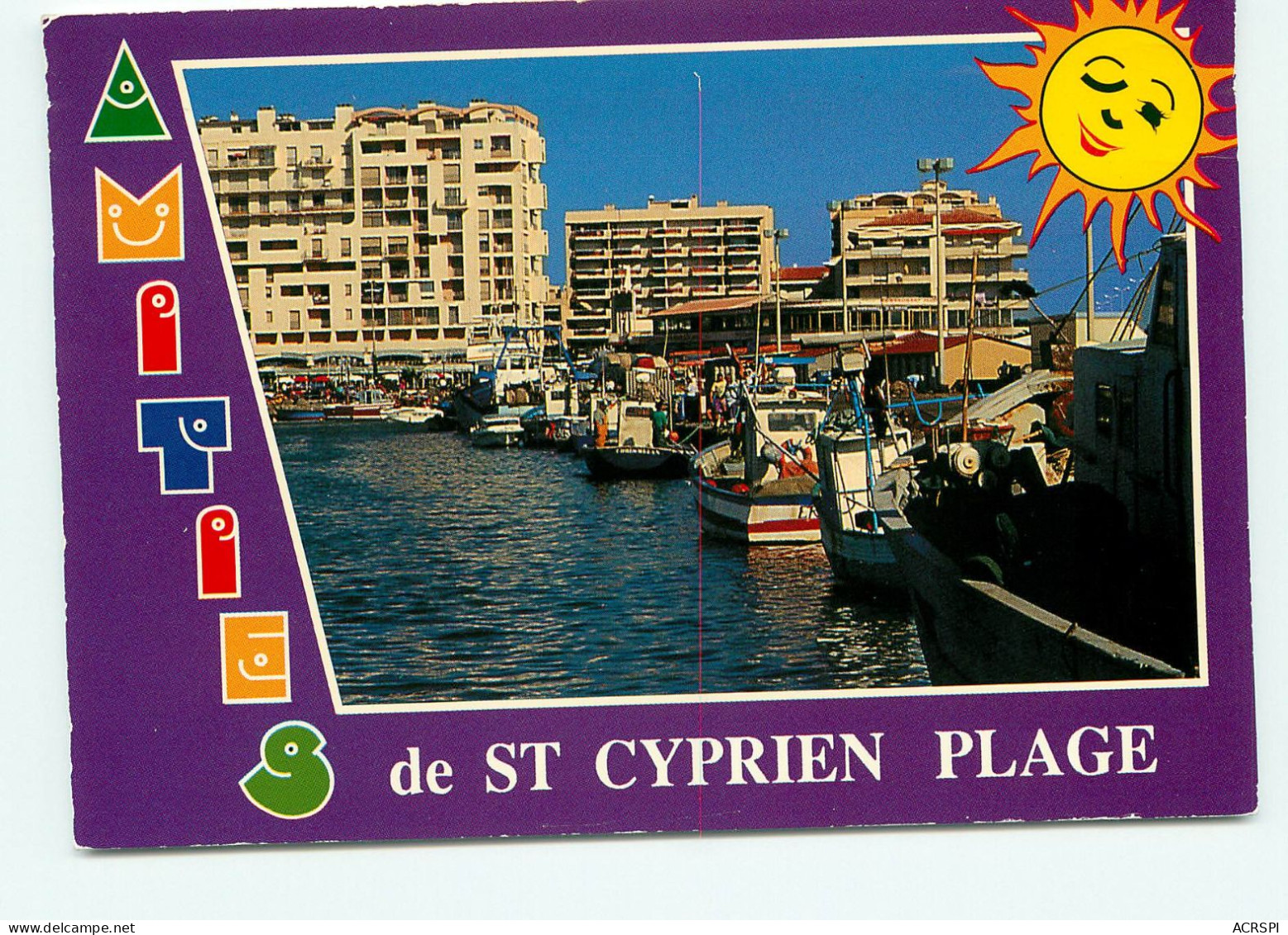 Saint Cyprien, Vue D'ensemble, Le Port, Souvenir (scan Recto-verso) KEVREN0065 - Saint Cyprien