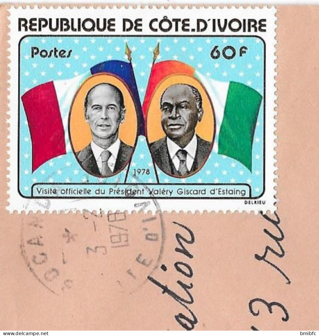 Sur Lettre De 1978            Visite Officielle Du Président Valéry Giscard D'Estaing - Côte D'Ivoire (1960-...)