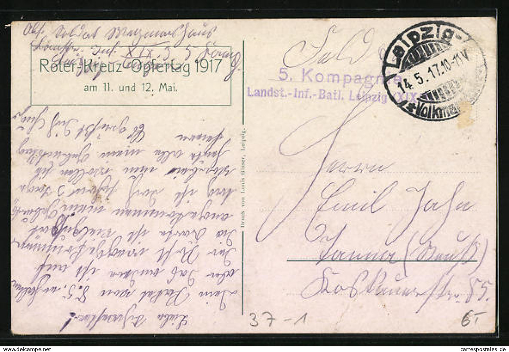 AK Leipzig, Völkerschlachtdenkmal, Roter-Kreuz Opfertag 1917  - Croce Rossa