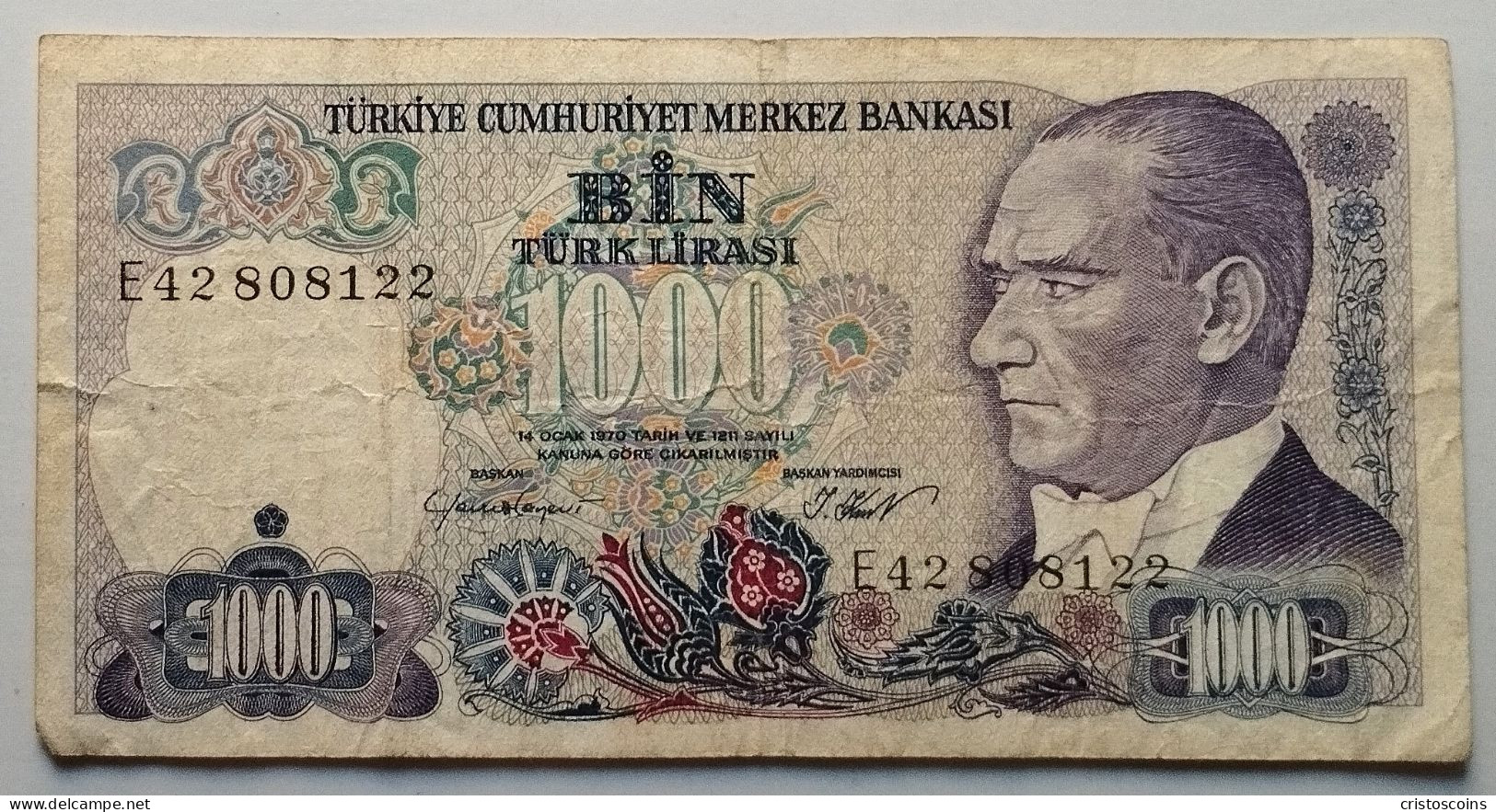 Turchia 1000 Lira 1986 P.-196  (B/78 - Turkey