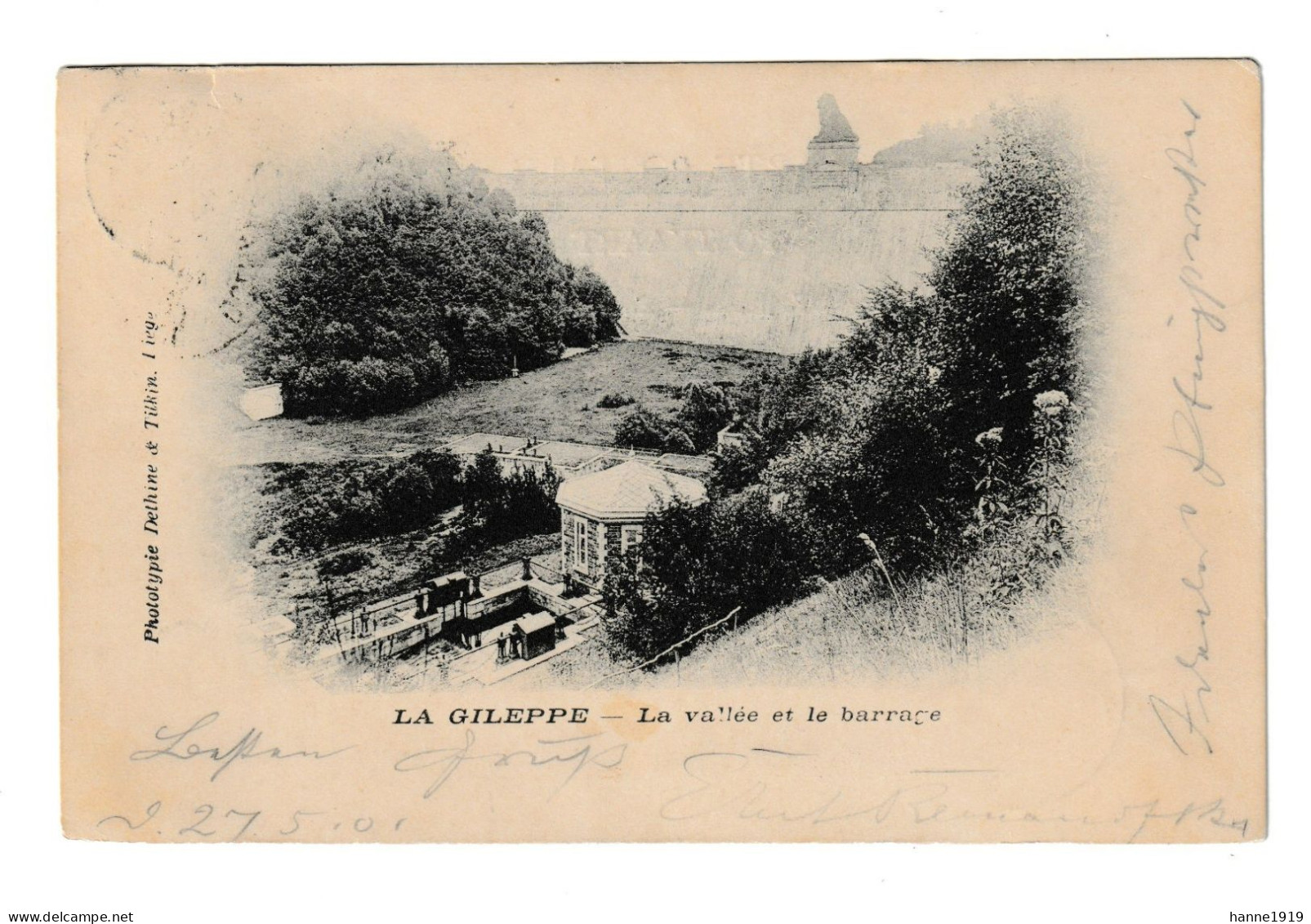 La Gileppe La Vallée Et Le Barrage Cachet 1901 Viersen Htje - Gileppe (Stuwdam)