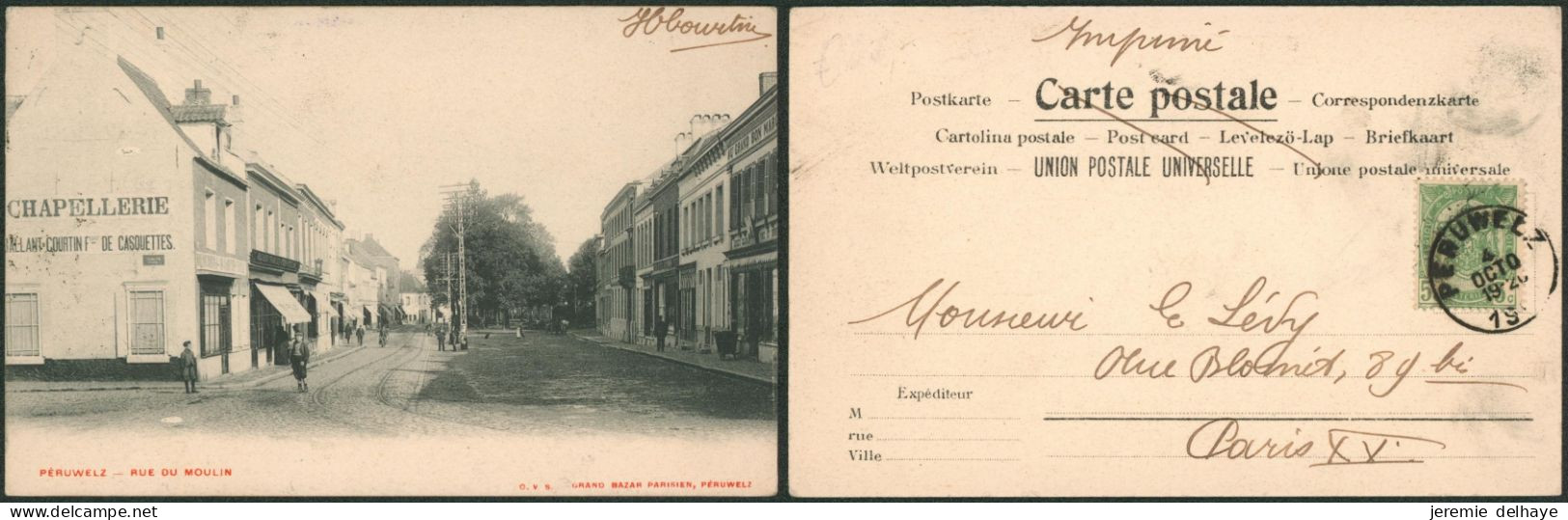 Carte Postale - Péruwelz : Rue Du Moulin (D.V.S., Grand Bazar Parisien) - Péruwelz