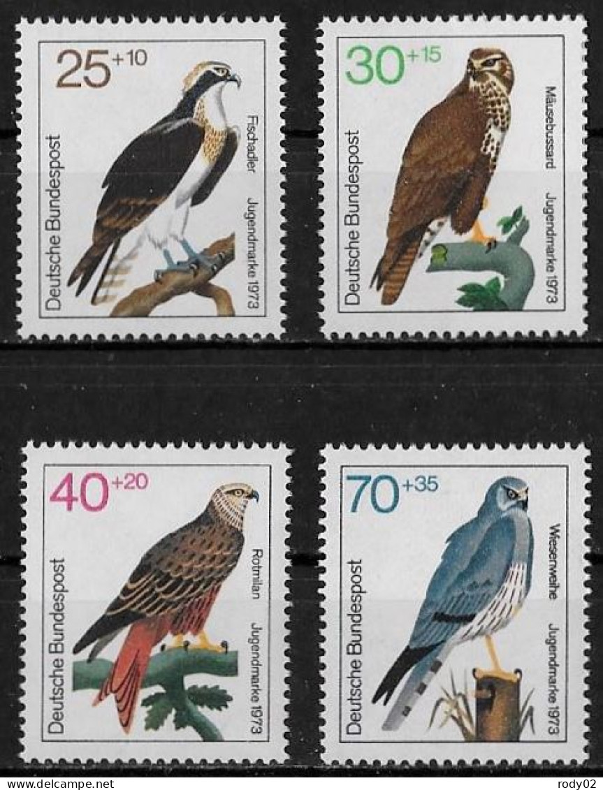 ALLEMAGNE - OISEAUX - RAPACES - N° 604 A 607 - NEUF** MNH - Eagles & Birds Of Prey