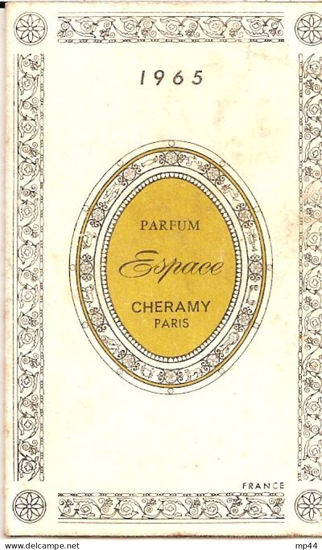 1J1 --- Carte Parfumée Cheramy Parfum Espace M.Laumond, 77 Dammarie-les-Lys Calendrier 1965 - Modernes (à Partir De 1961)