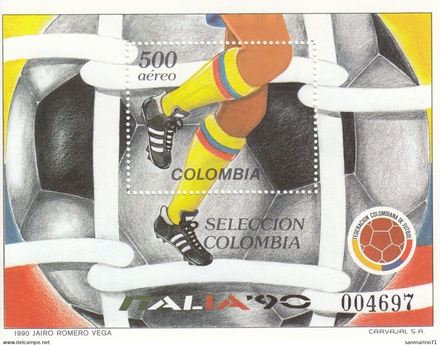 COLOMBIA Block 44,unused - 1990 – Italie