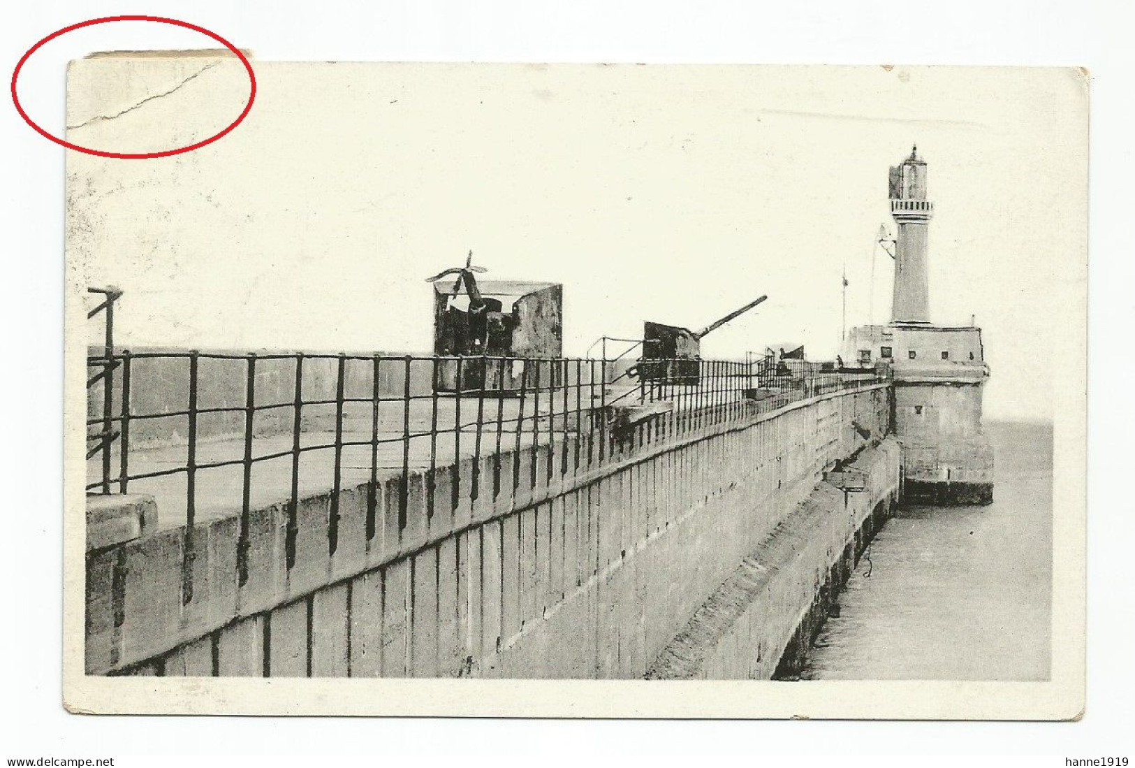 Zeebrugge Museum La Batterie Allemande Vuurtoren Phare Lighthouse Photo Carte Briefstempel 1933 Zeebrugge Museum Htje - Zeebrugge