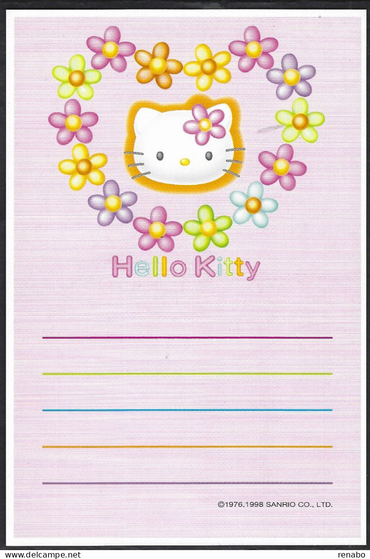 Giappone, Japan 1998, Gatta Hello Kitty, Cats; 5 Intero Postale, 5 Unused Postal Stationery + Their Envelope. - Chats Domestiques