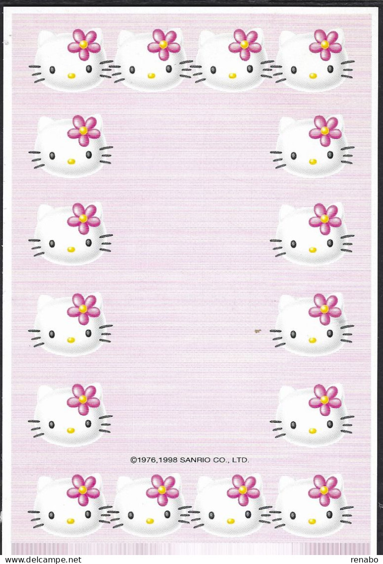 Giappone, Japan 1998, gatta Hello Kitty, cats; 5 Intero Postale, 5 unused postal stationery + their envelope.