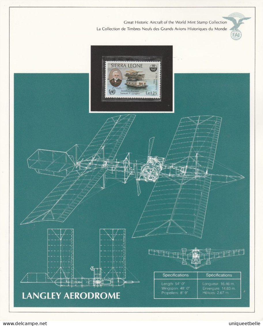 SUPERBE COLLECTION sur L'AVIATION, avec certificat d'authenticité.