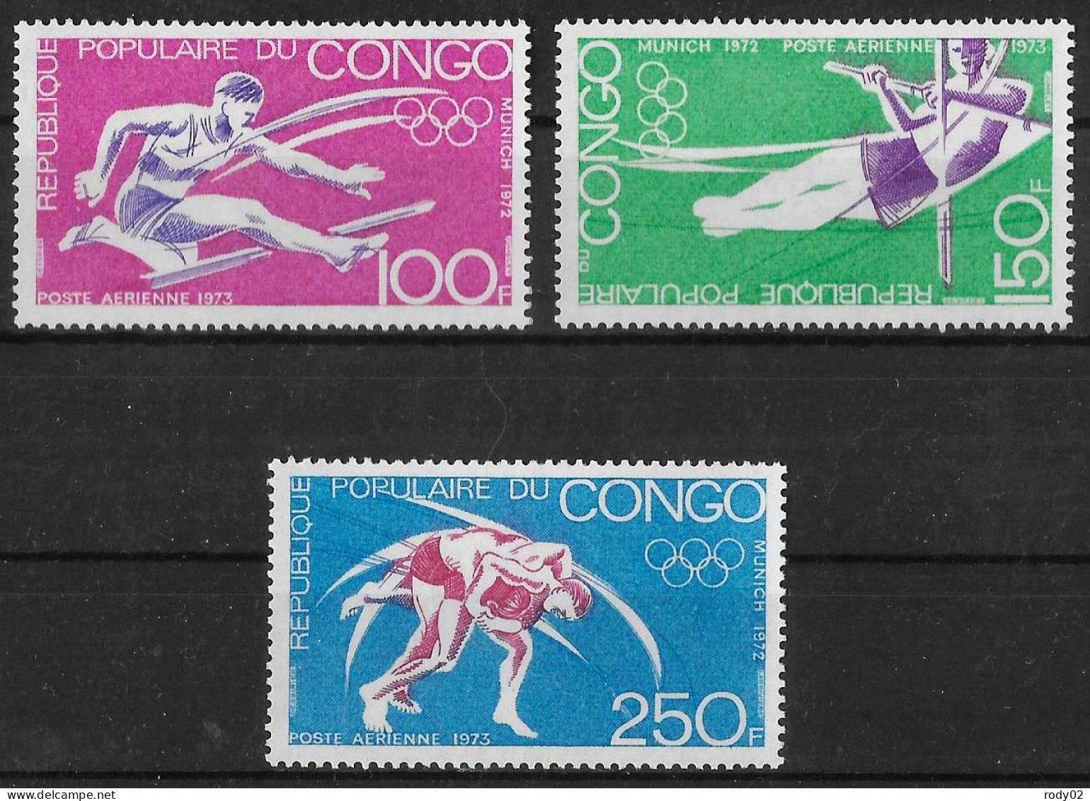 CONGO - JEUX OLYMPIQUES DE MUNICH EN 1972 - PA 150 A 152 - NEUF** MNH - Zomer 1972: München