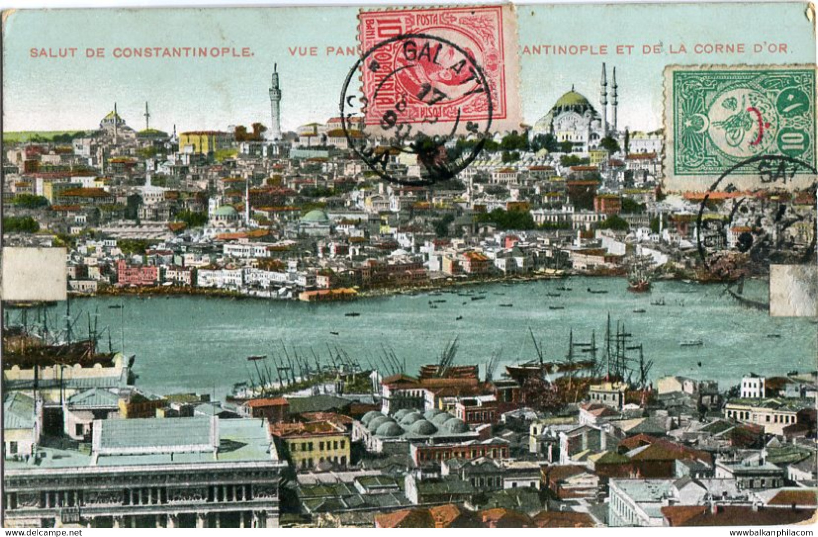 1909 Romania Galati Istanbul Mix Frank Postage Due - Briefe U. Dokumente
