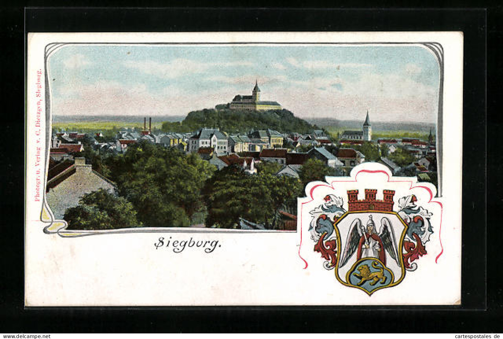 AK Siegburg, Generalansicht Mit Schloss Und Wappen  - Siegburg