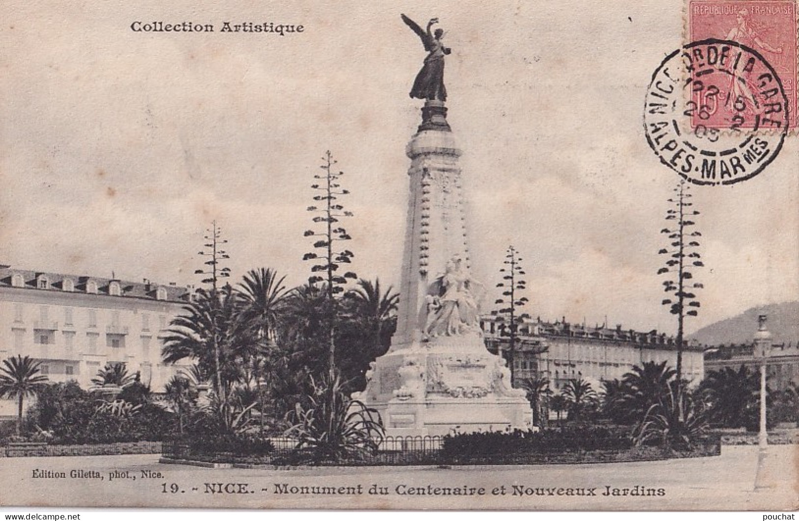 A1-06) NICE - MONUMENT DU CENTENAIRE ET NOUVEAUX JARDINS - EN 1905 - Monuments, édifices