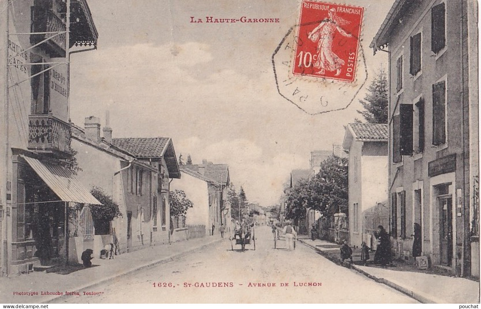 A5-31) SAINT GAUDENS - AVENUE DE LUCHON - ANIMEE - HABITANTS -  EN 1923 - Saint Gaudens