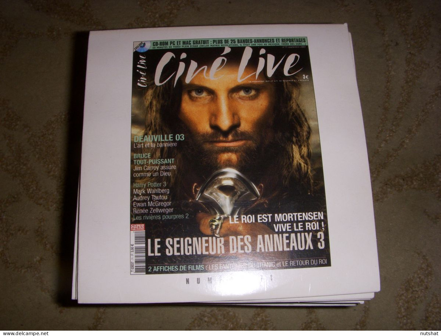 CD PROMO BANDES ANNONCES FILM CINE LIVE 71 09.2003 SEIGNEUR Des ANNEAUX 3 CARREY - Otros