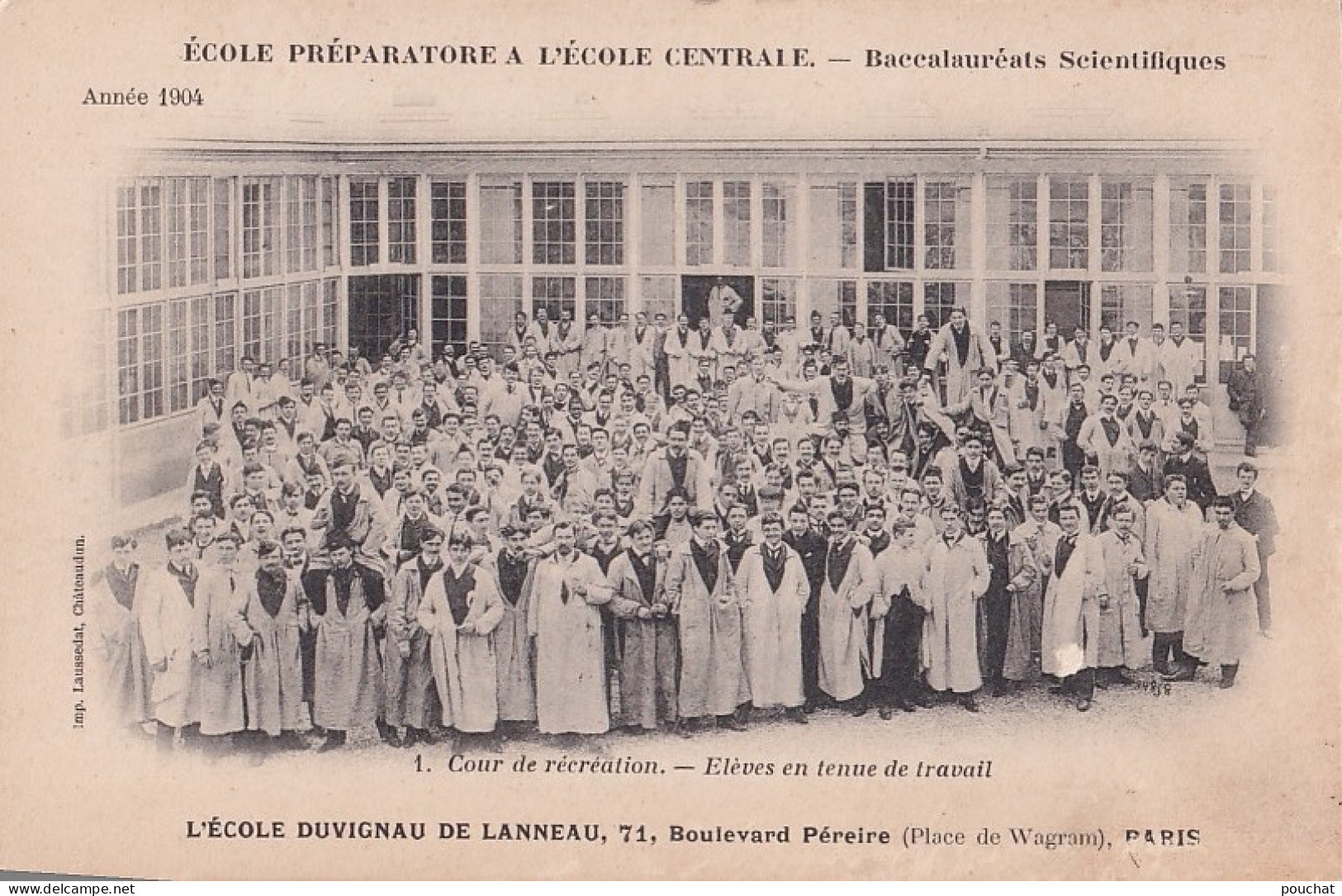 75) PARIS - 17° - ECOLE DUVIGNAU DE LANNEAU, PREPARATOIRE ECOLE CENTRALE , 74 BLVD PEREIRE - LES ELEVES DE 1904 - 2 SCAN - Arrondissement: 17