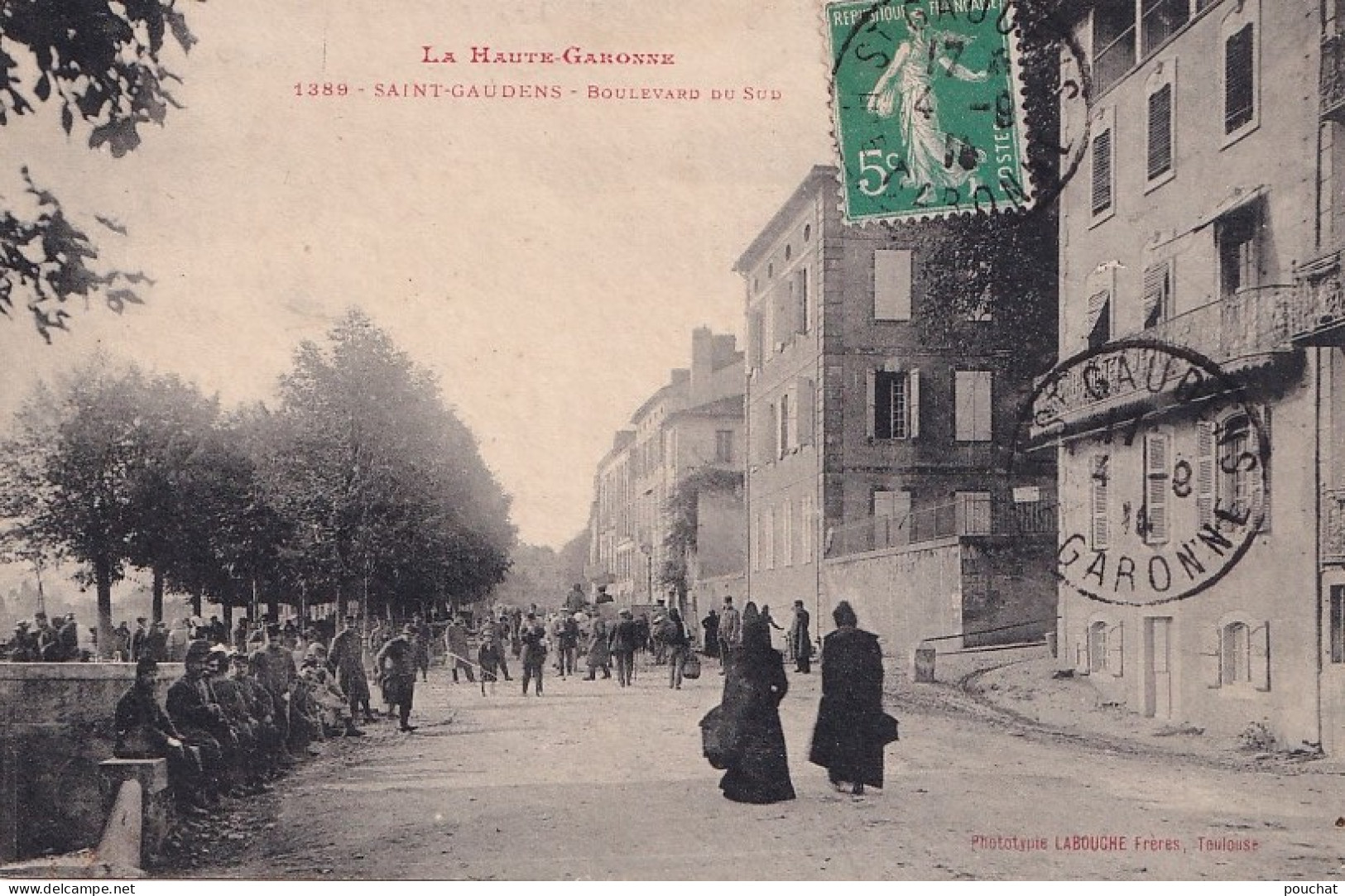 A20-31) SAINT GAUDENS - HAUTE GARONNE - BOULEVARD DU SUD - ANIMEE - MILITAIRES - HABITANTS - EN 1914 - Saint Gaudens