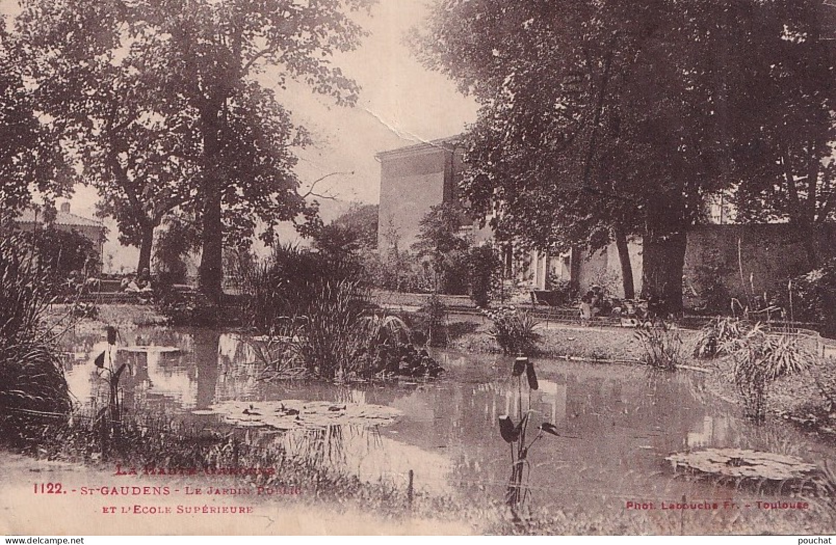 A21-31) SAINT  GAUDENS - HAUTE GARONNE - LE JARDIN PUBLIC ET L ' ECOLE SUPERIEURE- ( 2 SCANS ) - Saint Gaudens