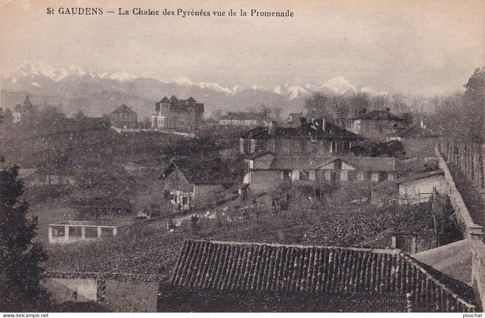 31) SAINT  GAUDENS - HAUTE GARONNE - CHAINE DES PYRENEES VUE DE LA PROMENADE - ( 2 SCANS ) - Saint Gaudens