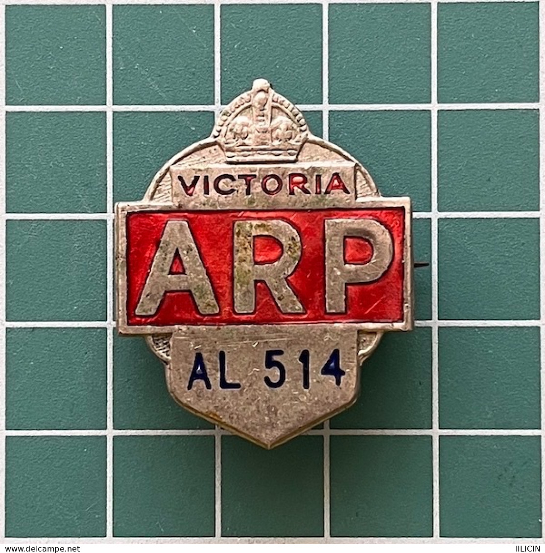 Badge Pin ZN013182 - Military Army ARP Air Raid Precaution Australia Victoria WW2 1941 State Emergency Council Bentley - Militari