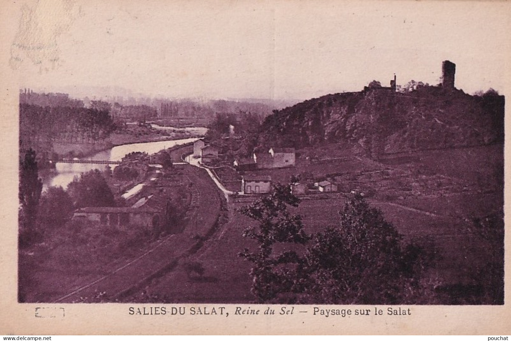 I9-31) SALIES DU SALAT - HAUTE  GARONNE - REINE DU SEL PAYSAGE SUR LE SALAT - EN 1933 - ( 2 SCANS ) - Salies-du-Salat
