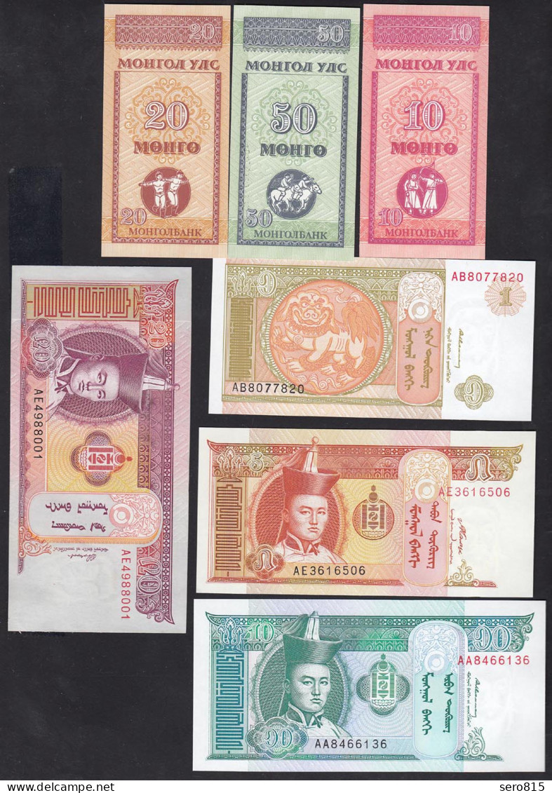 Mongolei - Mongolia 7 Stück Banknoten UNC (14702 - Otros – Asia