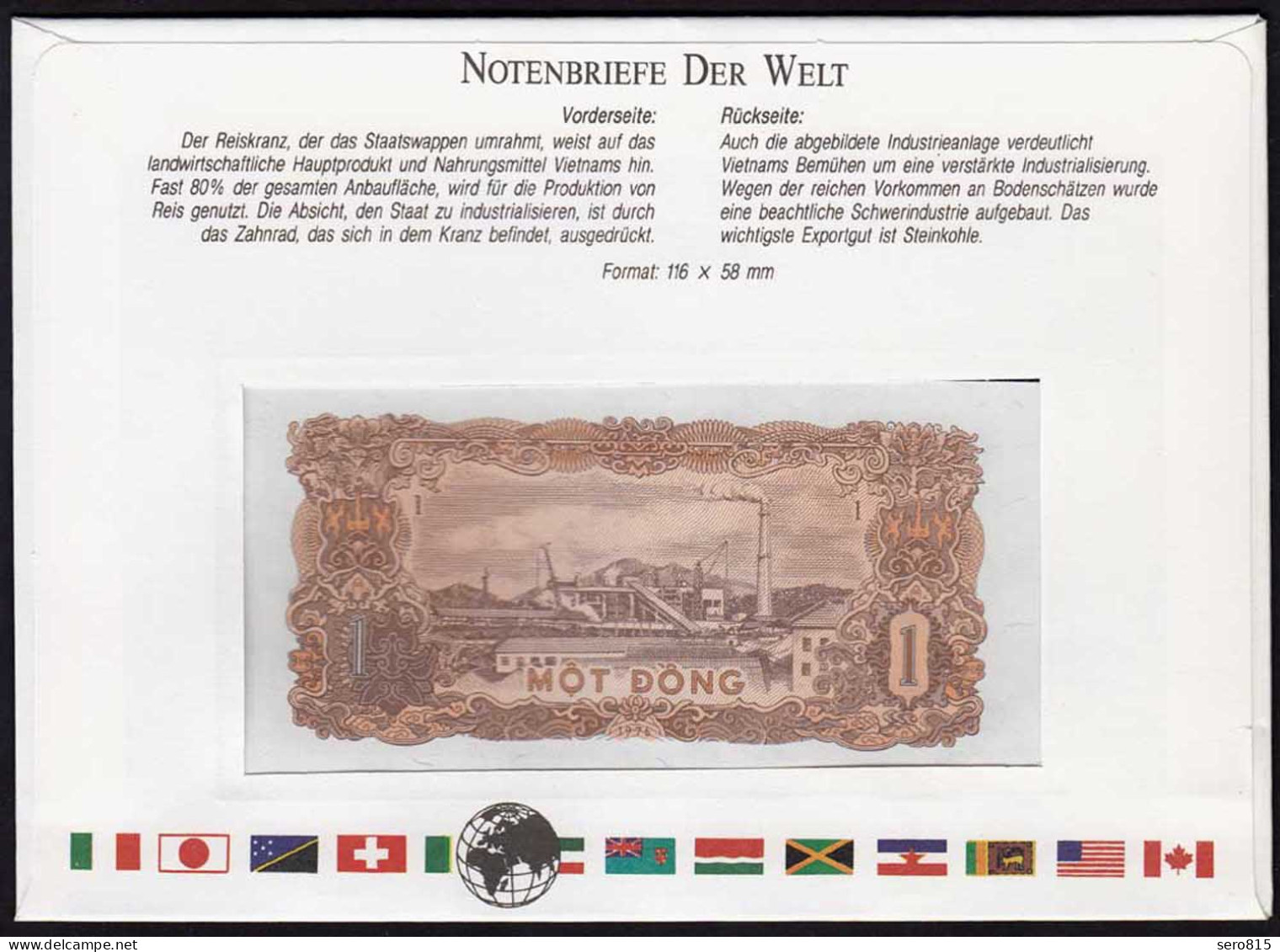 Vietnam - Viet Nam  1 Dong Banknotenbrief  UNC (1)     (15512 - Autres - Asie