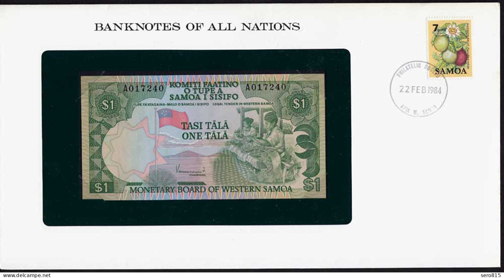 Banknotes Of All Nations - Samoa I Sisifo 1 Tala 1980 Pick 19 UNC (15615 - Andere - Oceanië