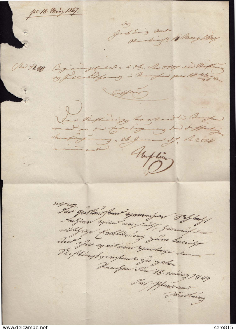 Baden - 1847 Brief OBERKIRCH L1r Nach RENCH K2s   (15873 - Autres & Non Classés