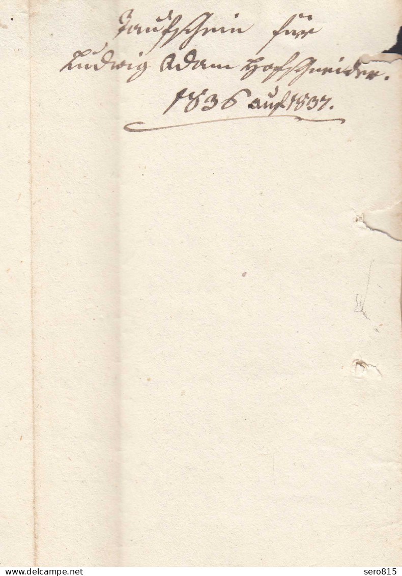 Baden - 1837 Brief LÖRRACH Schw.R2 Mit G.B. Mit Inhalt  (15871 - Other & Unclassified