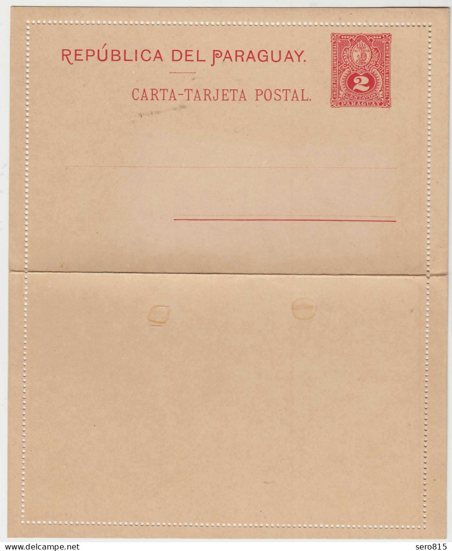 PARAGUAY - 2c OLD UNUSED POSTAL STATIONERY LETTER CARD-Kartenbrief *  (28643 - Paraguay