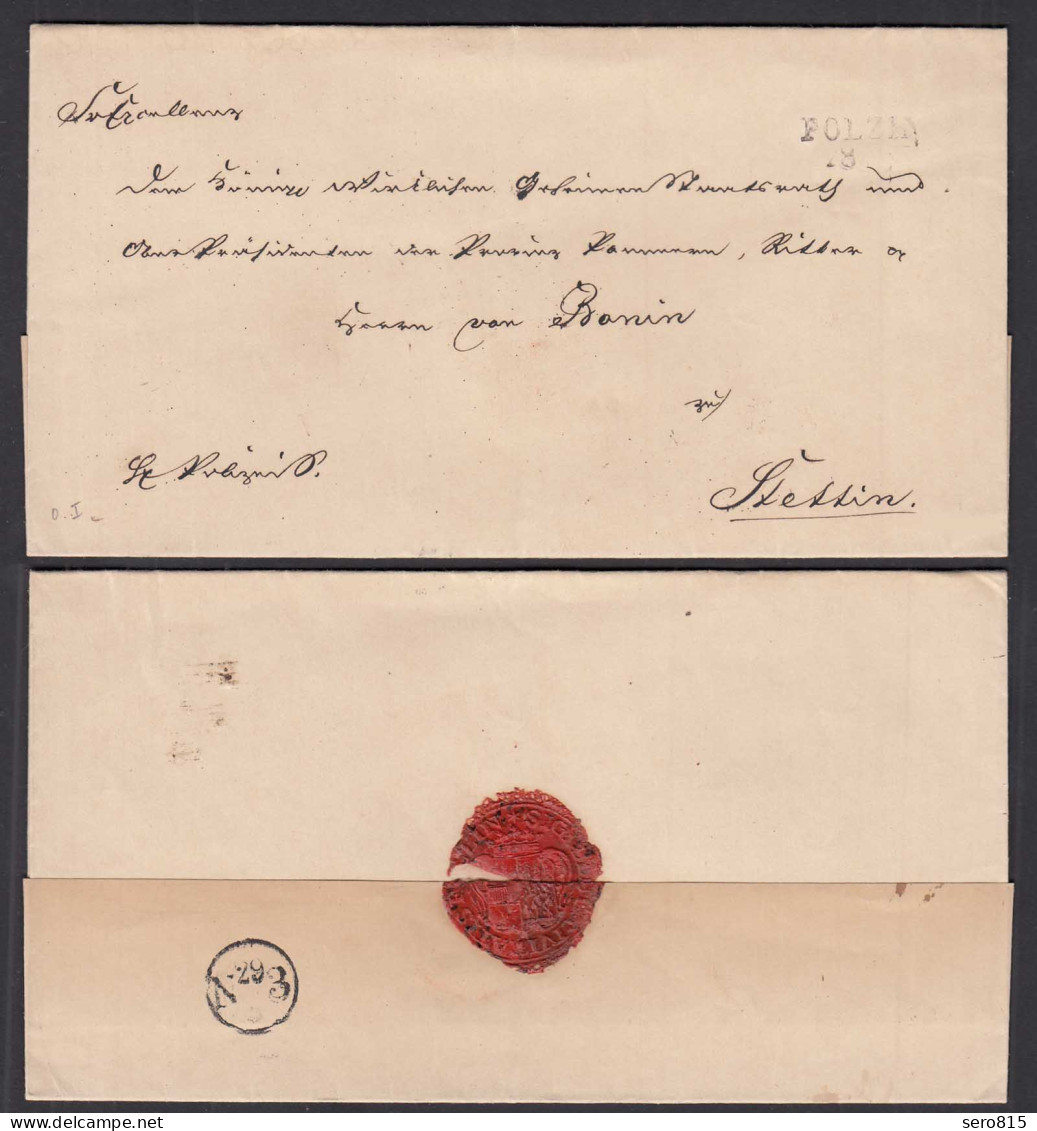 Preussen Ca.1825 Umschlag Polzin L2 Pommern Nach STETTIN      (28674 - Sonstige & Ohne Zuordnung