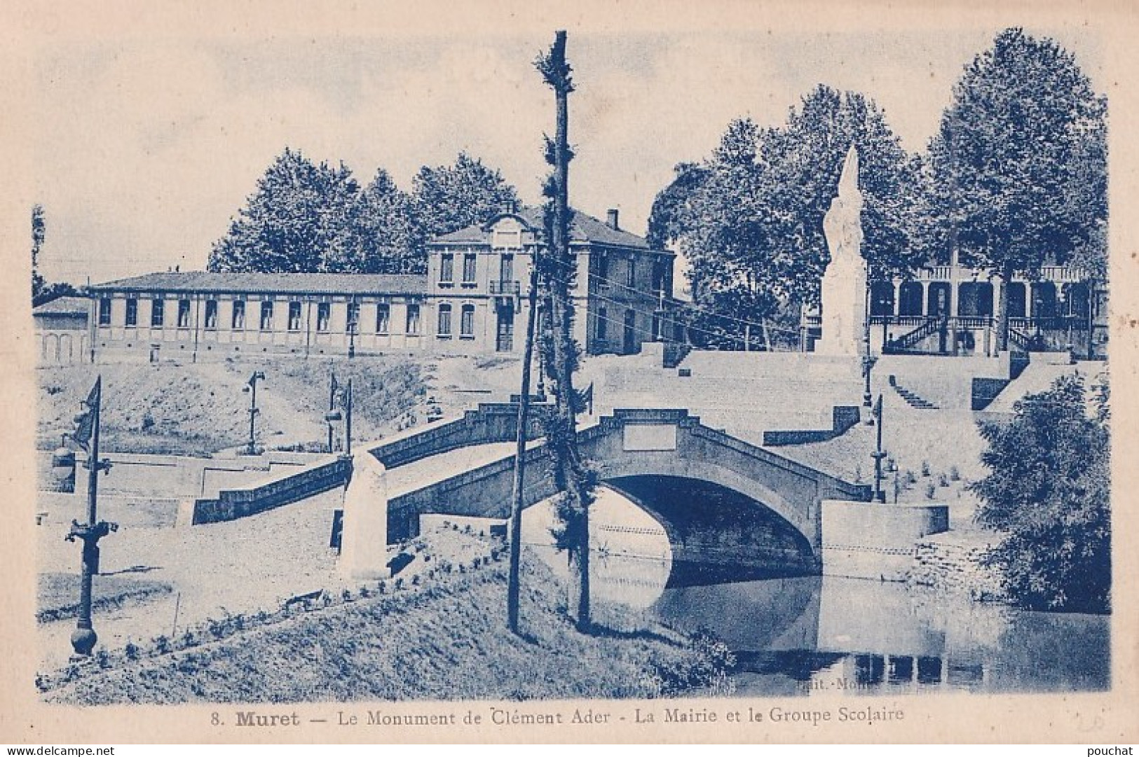 I18-31) MURET - HAUTE GARONNE - LE MONUMENT CLEMENT ADER  - LA MAIRIE  ET LE GROUPE SCOLAIRE  - ( 2 SCANS ) - Muret