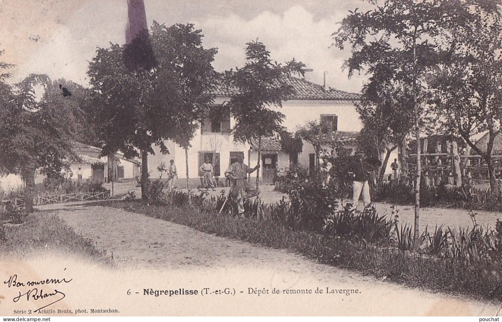 I22-82) NEGREPELISSE - TARN ET GARONNE - DEPOT DE REMONTE DE LAVERGNE - ANIMEE - MILITAIRES - EN 1905 - ( 2 SCANS )  - Negrepelisse