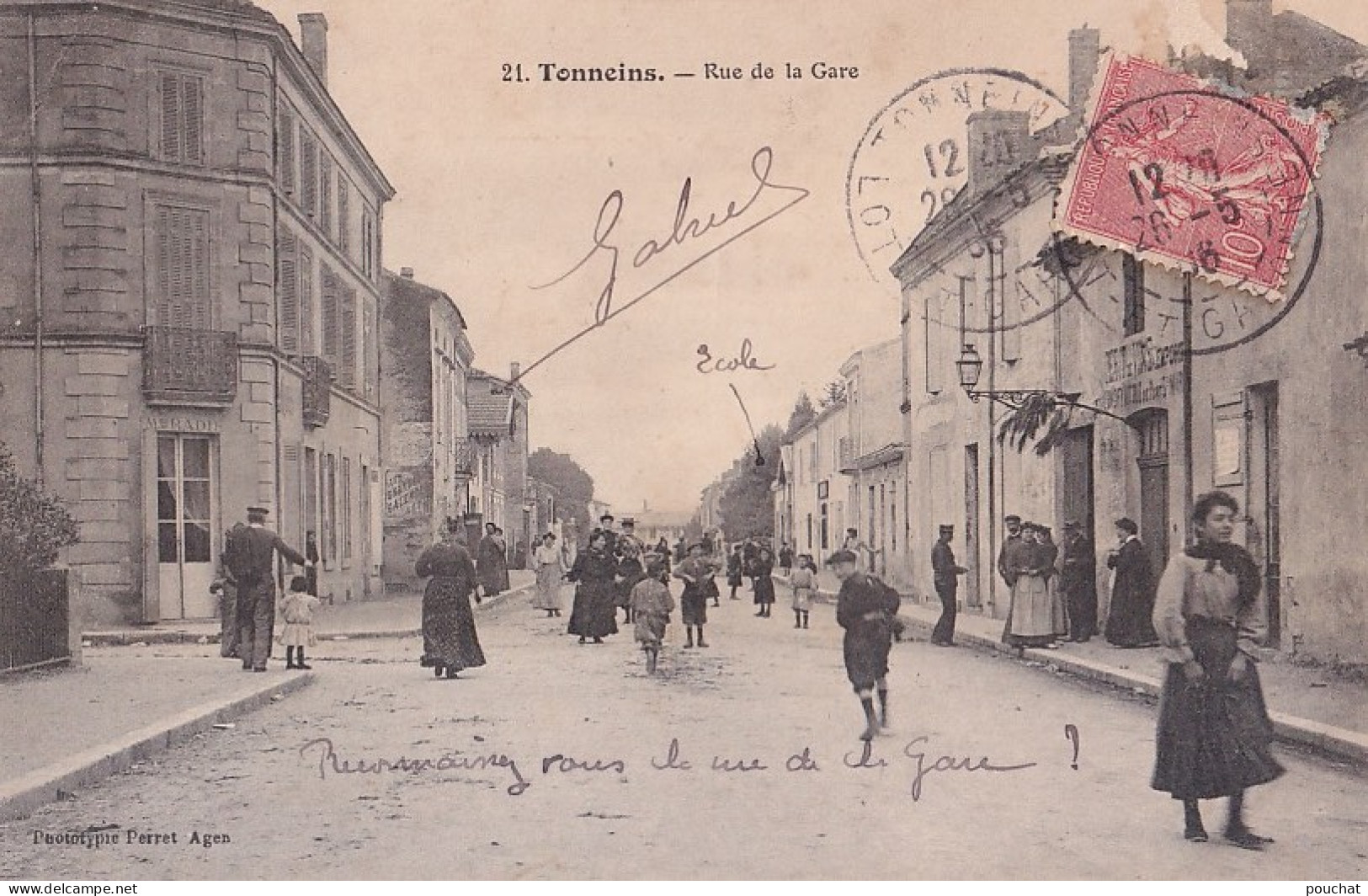 I26-47) TONNEINS - RUE DE LA GARE - ANIMEE - HABITANTS - EN 1906 - Tonneins