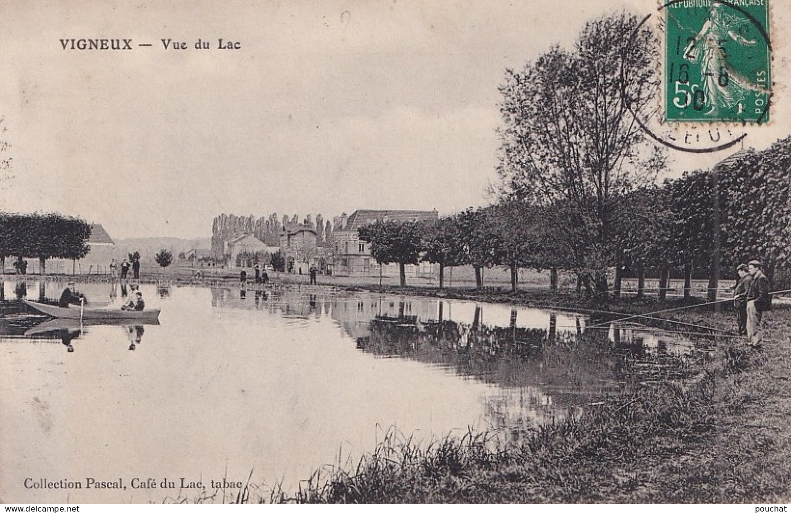 A8-91) VIGNEUX - VUE DU  LAC  - ANIMEE -  BARQUE - PECHEURS - EN 1910 - Vigneux Sur Seine