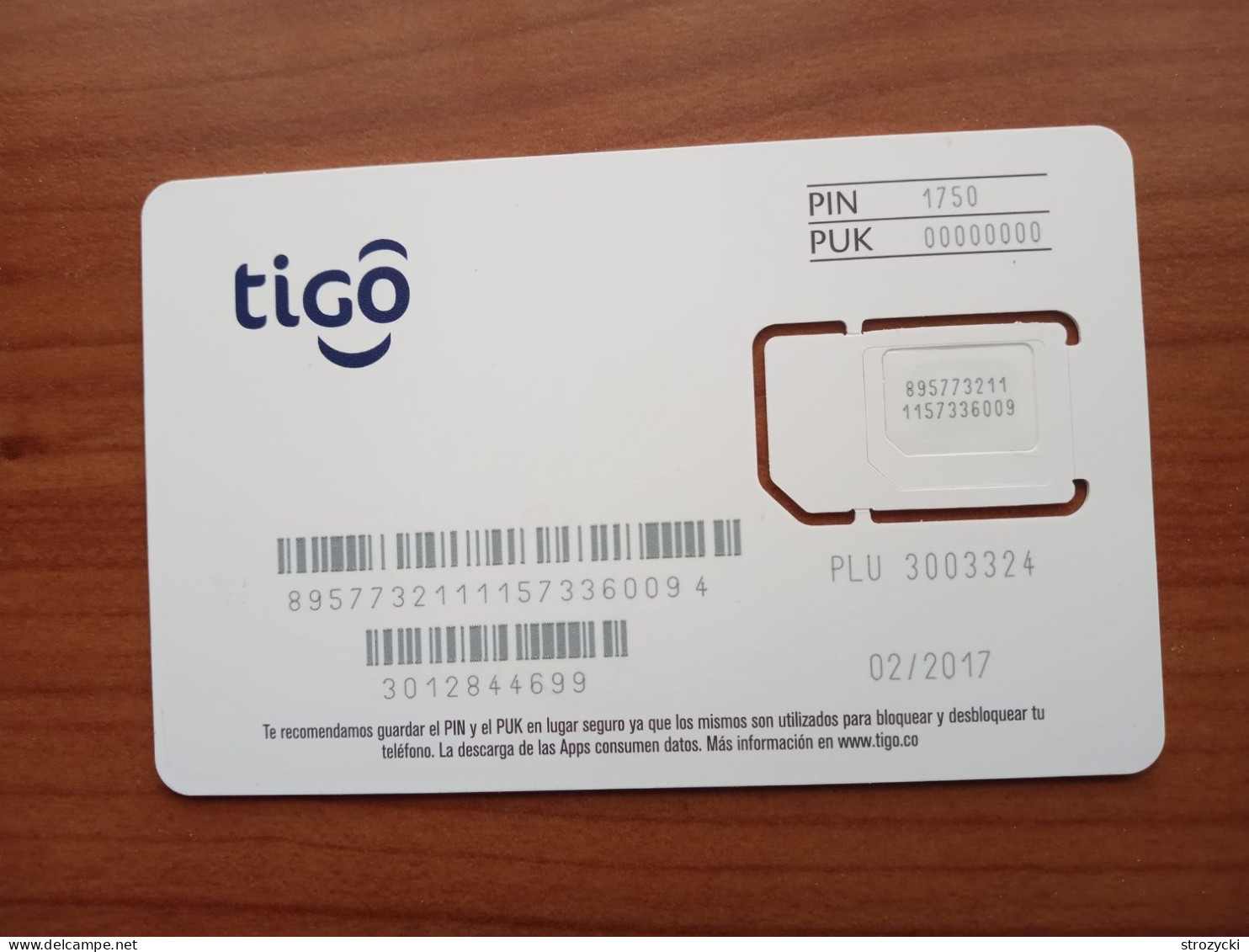 Colombia - Tigo (standard, Micro, Nano SIM) - GSM SIM - Mint - Colombia