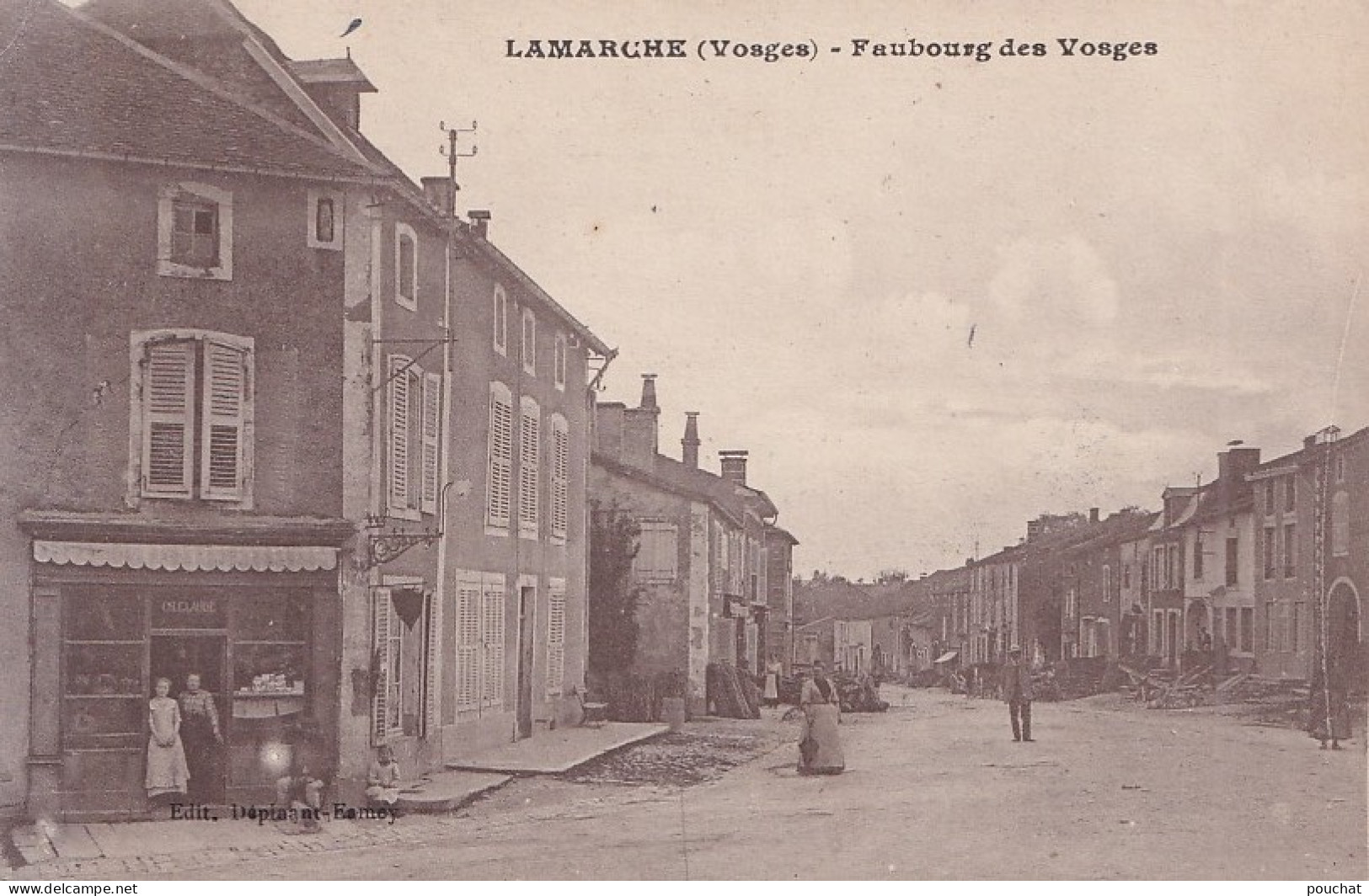 A13-88) LAMARCHE - VOSGES -  FAUBOURG DES VOSGES - ANIMEE -  EPICERIE - HABITANTS  - ( 2 SCANS ) - Lamarche