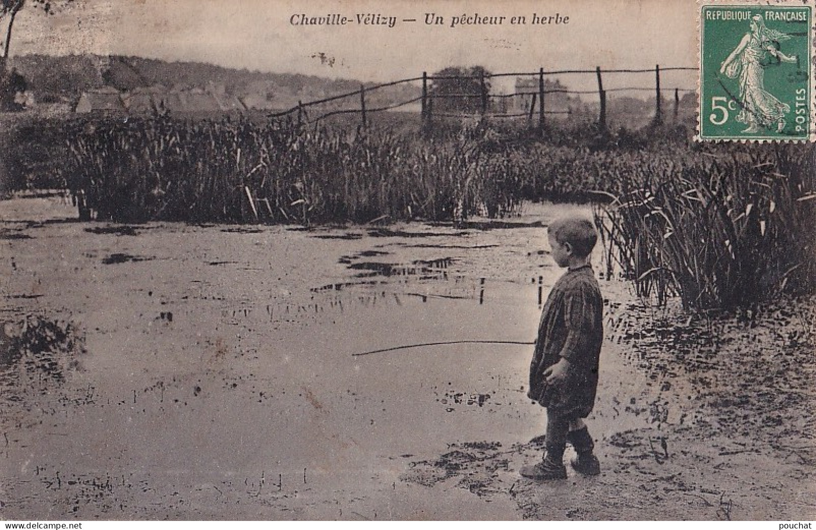 A18-92) CHAVILLE - VELIZY - UN PECHEUR EN HERBE - ANIMEE - ENFANT - EN 1909 - Chaville