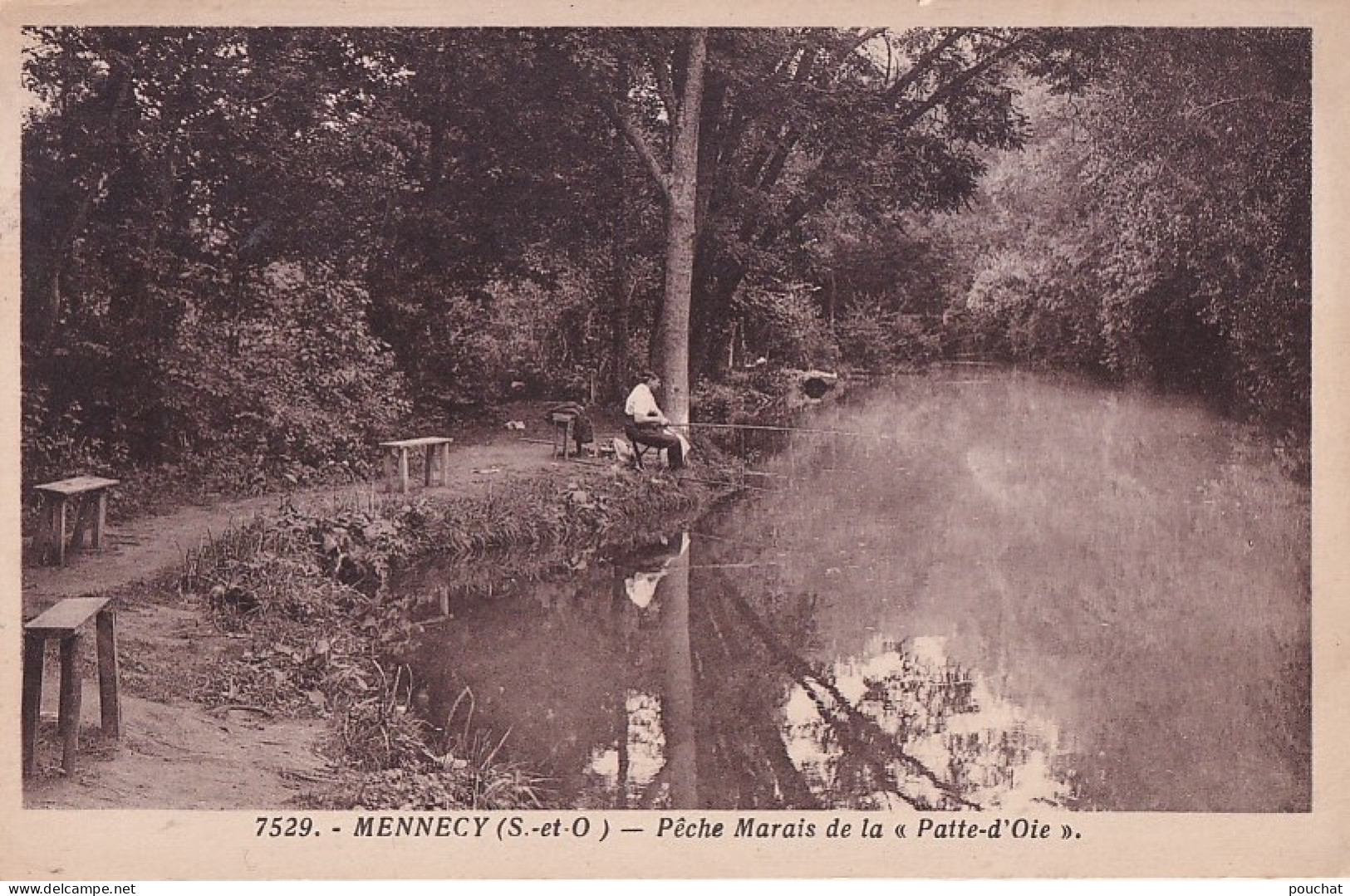 A23-91) MENNECY - PECHE MARAIS DE LA PATTE D ' OIE -  ANIMEE - PECHEUR A LA LIGNE - ( 2 SCANS ) - Mennecy