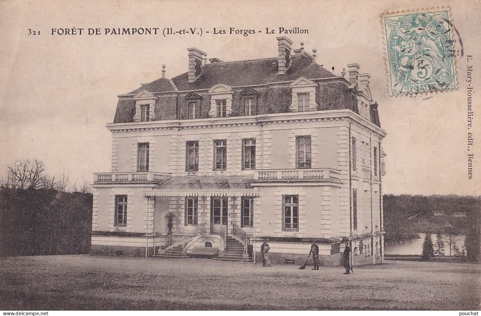  A25-35) FORET DE PAIMPONT - LES FORGES - LE PAVILLON - ANIMATION -  JARDINIERS - Paimpont