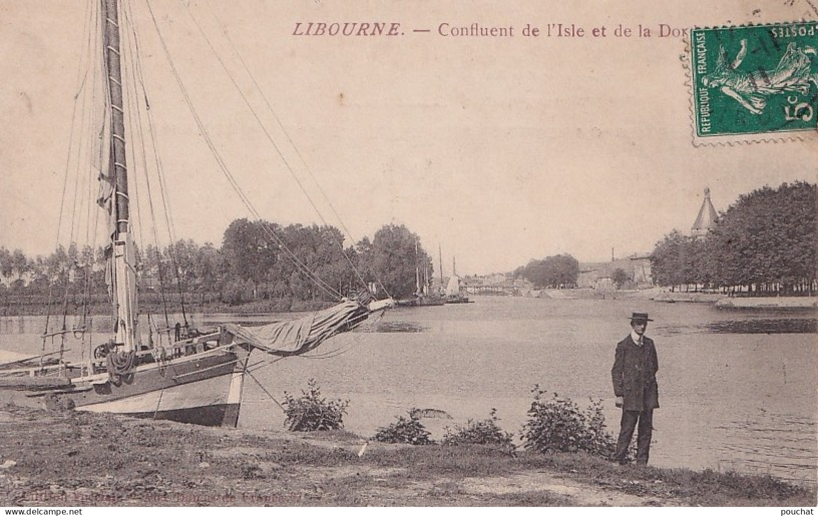 A3-33) LIBOURNE - LE CONFLUENT DE  L' ISLE ET LA DORDOGNE - EN 1911 - Libourne