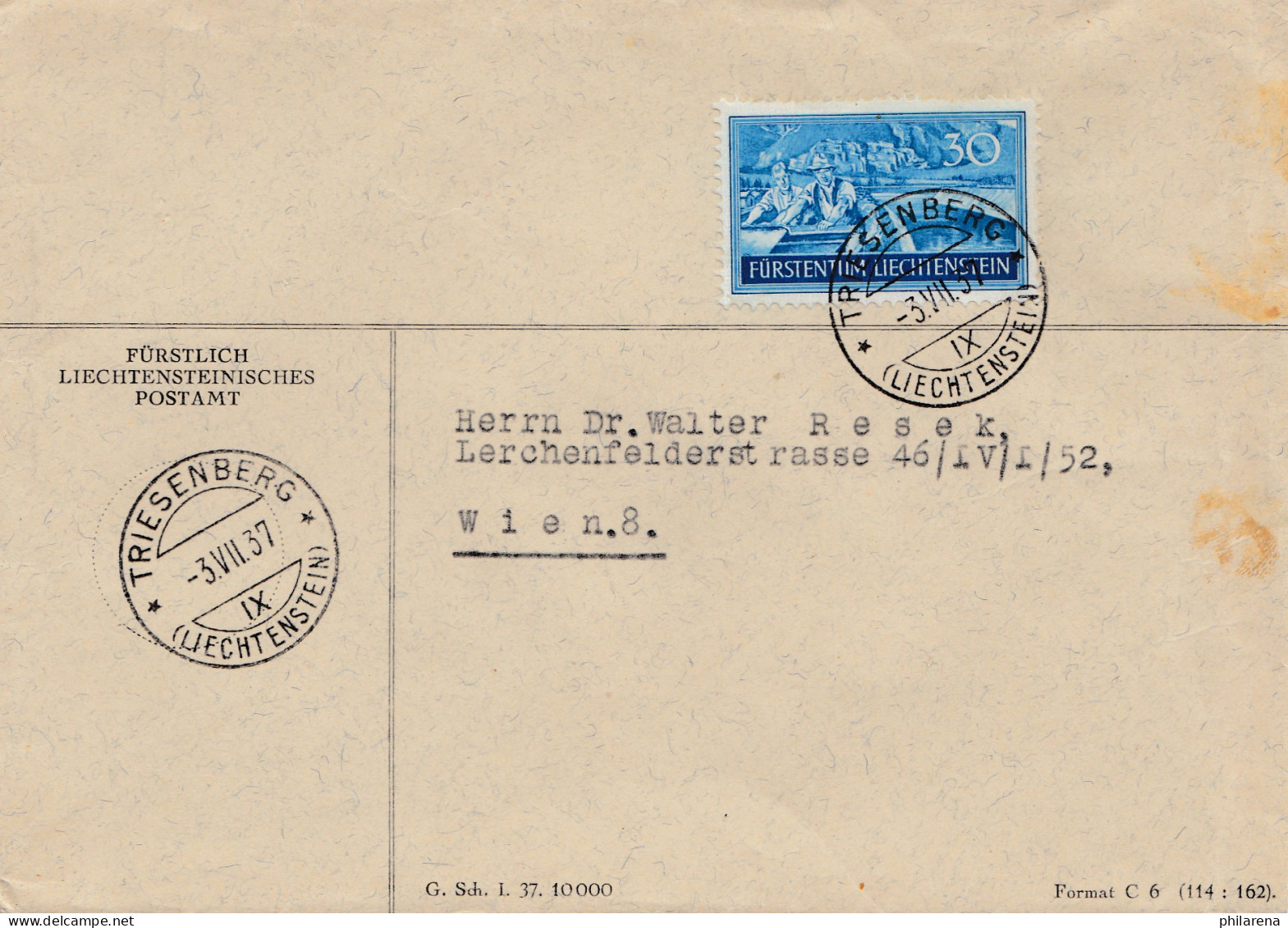 Liechtenstein: 1937: Triesenberg Brief Nach Wien - Altri & Non Classificati