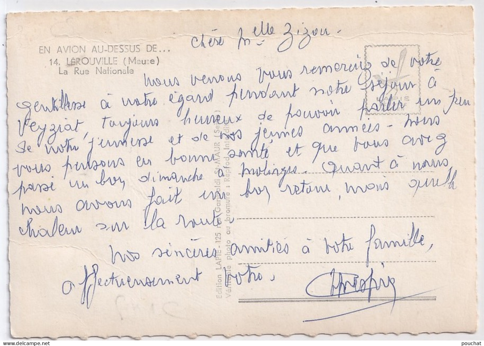 A13-55) LEROUVILLE ( MEUSE ) EN AVION AU DESSUS DE... LA RUE NATIONALE -  ( 2 SCANS ) - Lerouville