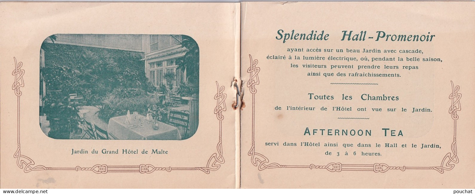  75) PARIS - GRAND  HOTEL DE MALTE - 63 RUE RICHELIEU - LIVRET PUBLICITAIRE + CARTE PHOTO DU PERSONNEL - TOUS LES SCANS