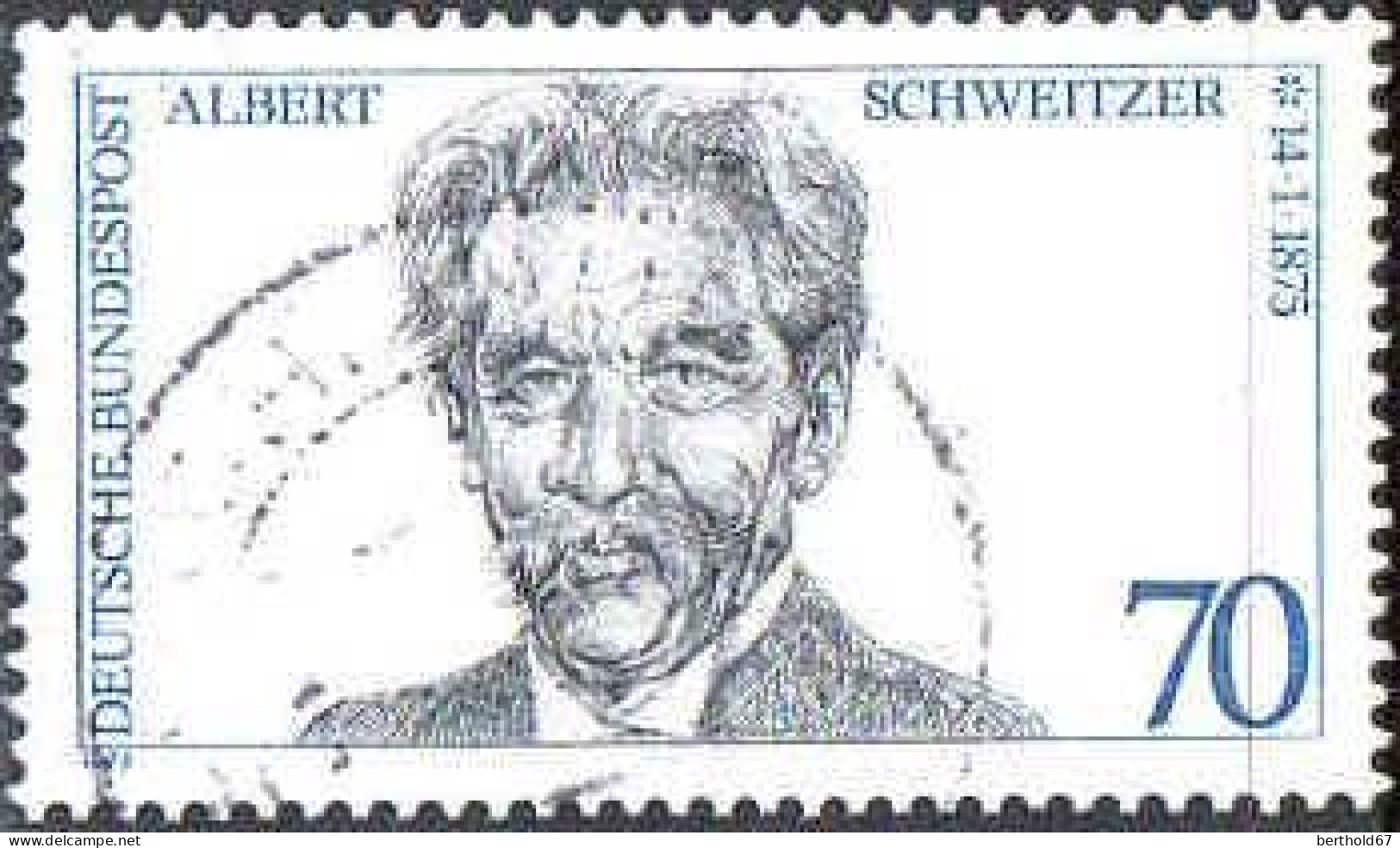 RFA Poste Obl Yv: 679 Mi:830 Albert Schweitzer Medecin (cachet Rond) (Thème) - Medicina