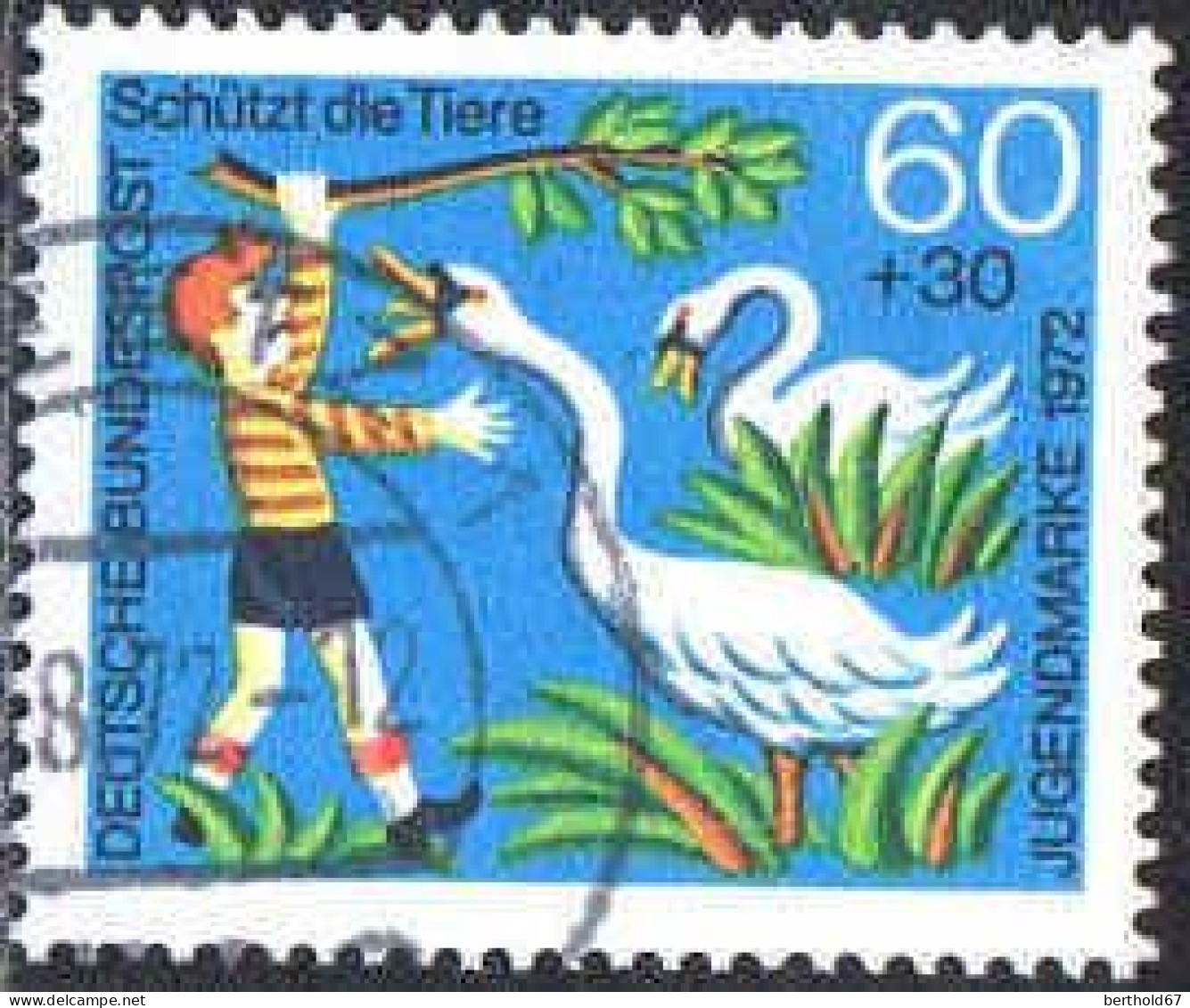 RFA Poste Obl Yv: 563 Mi:714 Jugendmarke Schützt Die Tiere (TB Cachet Rond) (Thème) - Swans