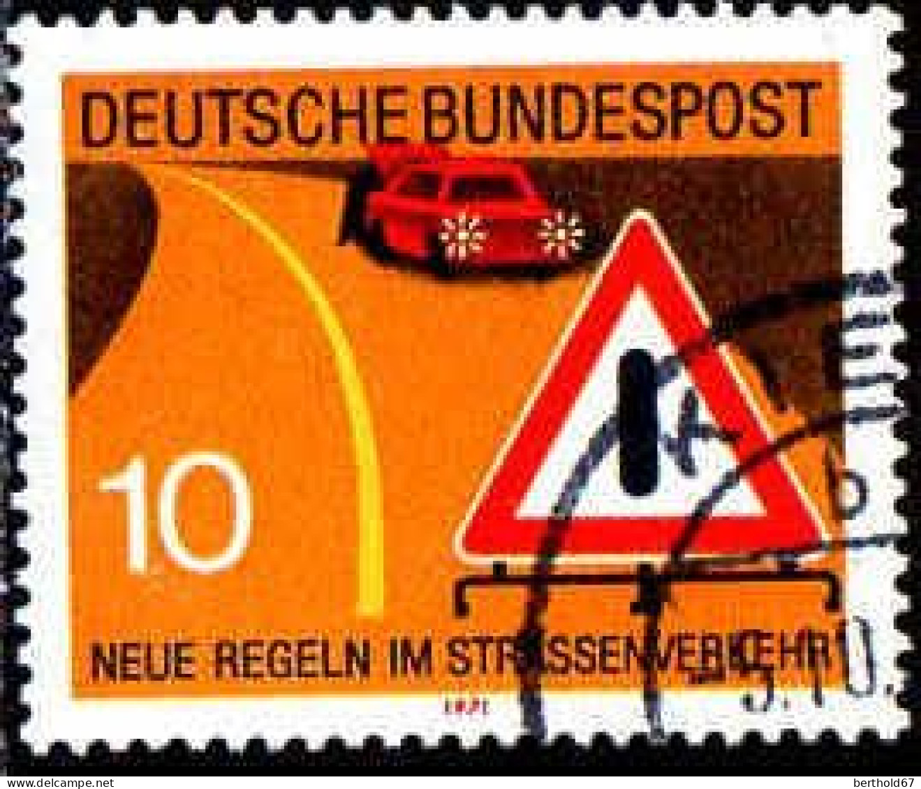 RFA Poste Obl Yv: 535 Mi:671 Neue Regeln Im Straßenverkehr (Beau Cachet Rond) (Thème) - Accidents & Road Safety