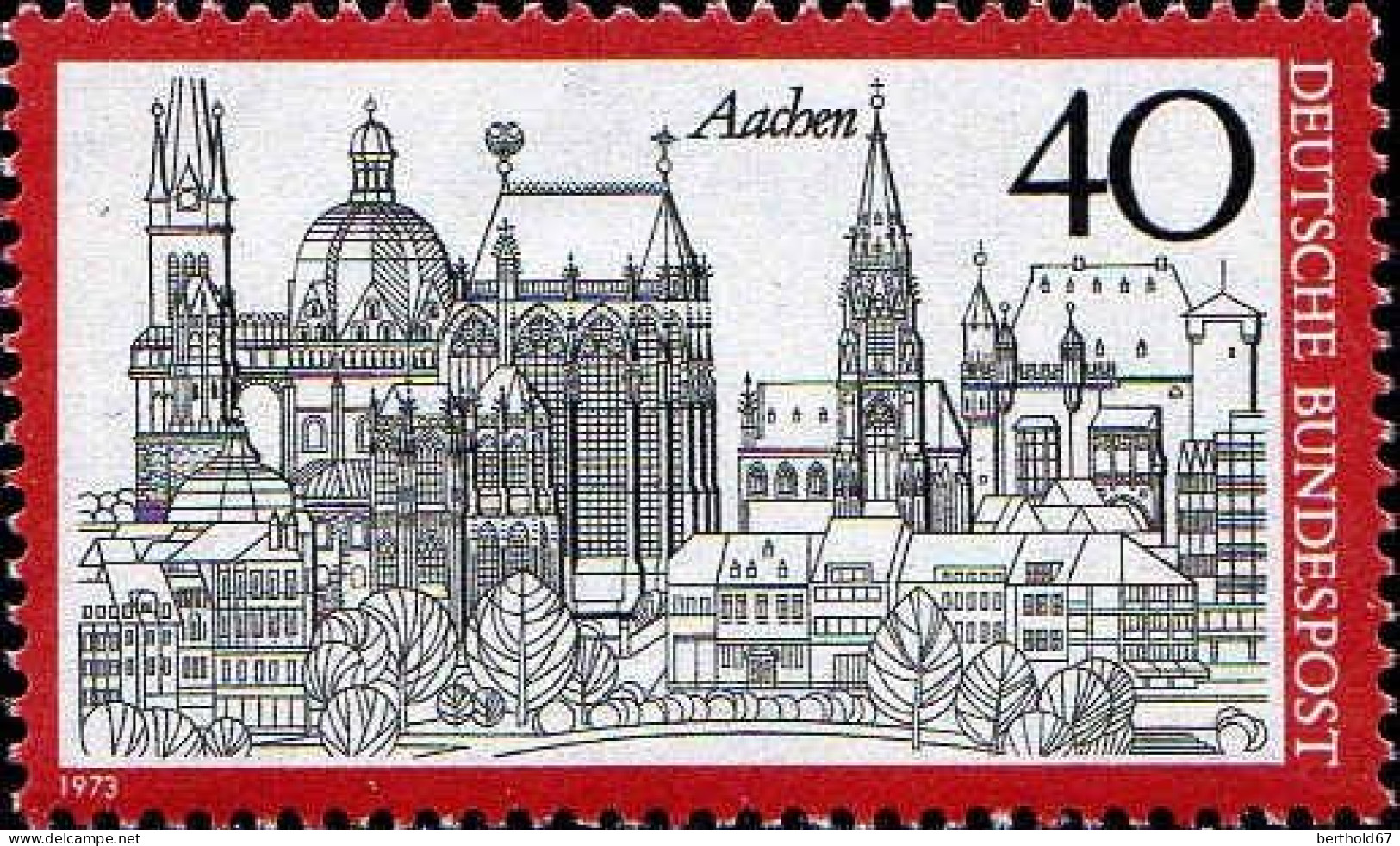 RFA Poste N** Yv: 637 Mi:789 Aachen (Thème) - Iglesias Y Catedrales