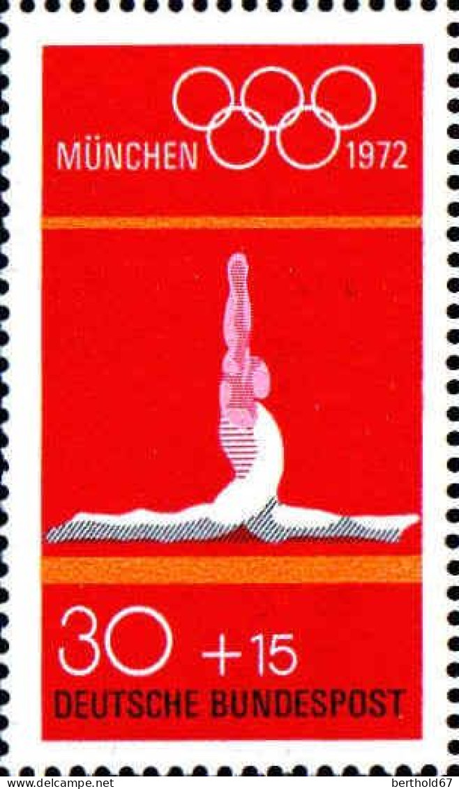 RFA Poste N** Yv: 572 Mi:721 JO München Gymnastique (Thème) - Gymnastik